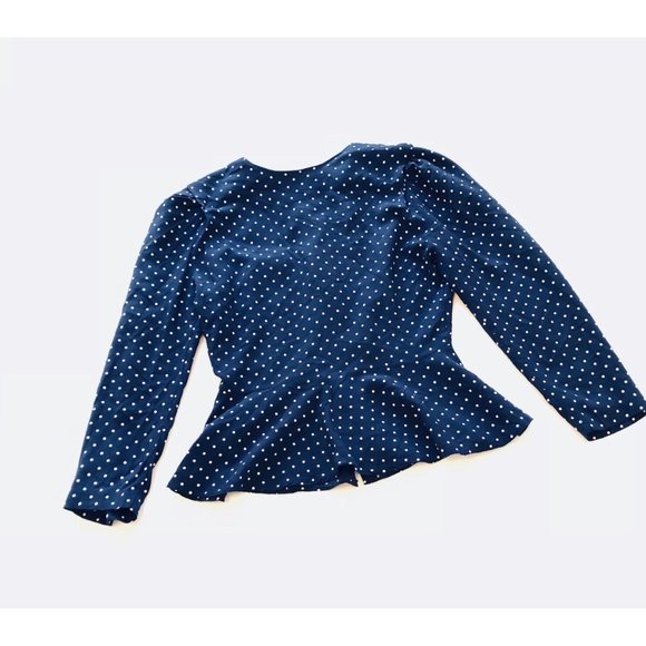 Hot Shapes Polka Dot Peplum Blouse Size Medium - Picture 2 of 6